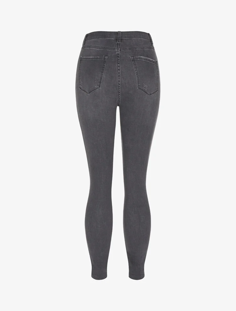 Jean skinny à déchirures - anthracite - Image 4