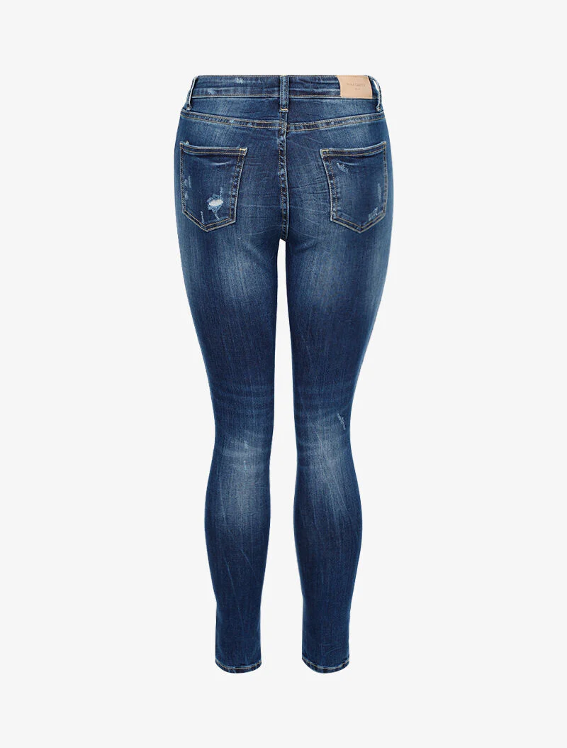 Jean skinny à découpes - bleu denim - Image 3