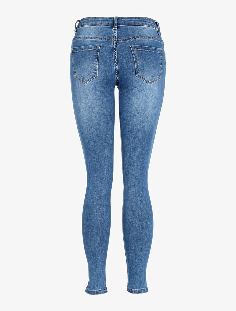 Jean skinny à empiècement - bleu ciel - Image 5