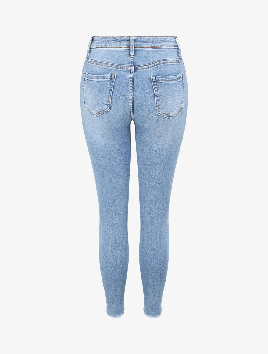 Jean skinny à éraflures - Bleu denim - Image 2