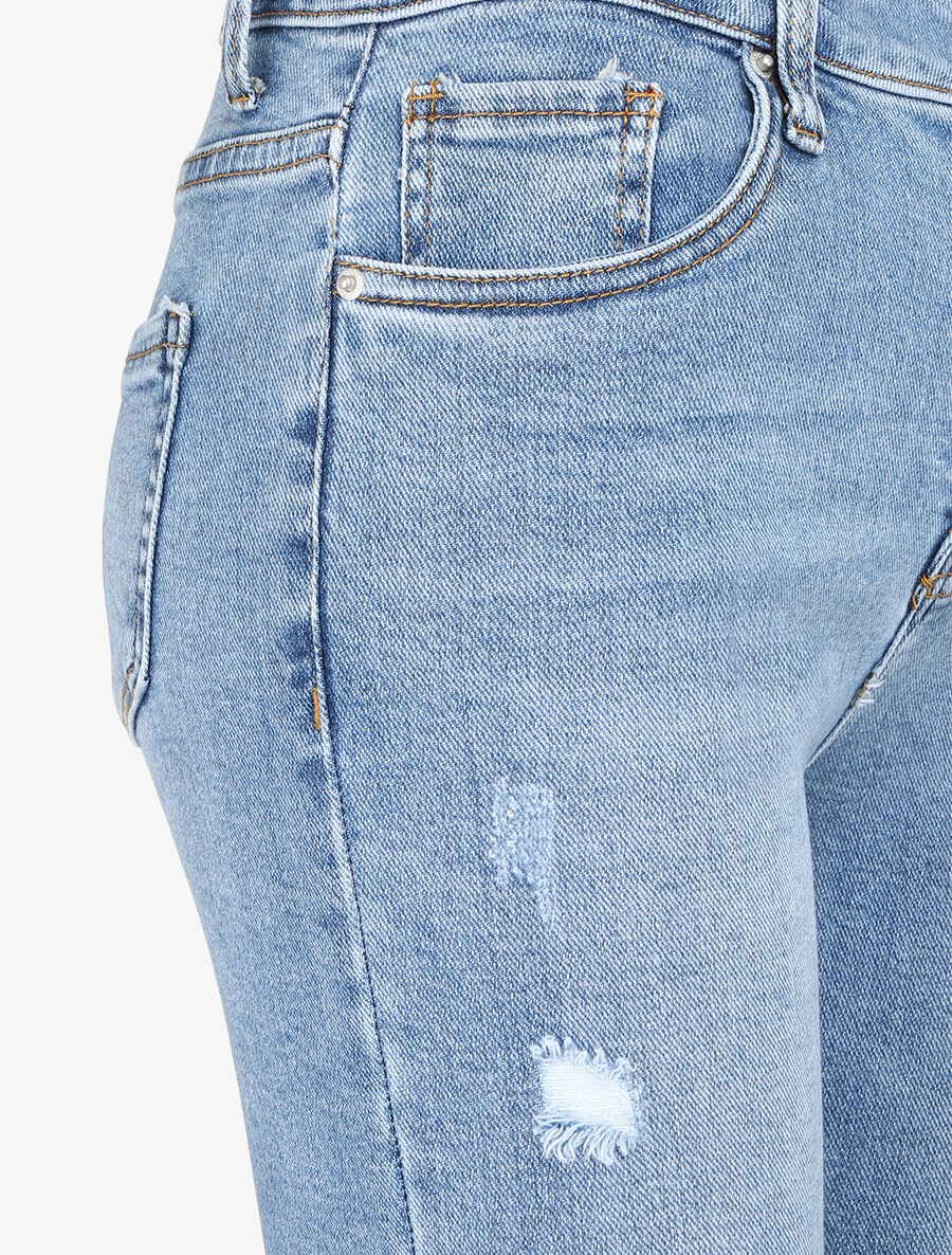 Jean skinny à éraflures - Bleu denim - Image 3