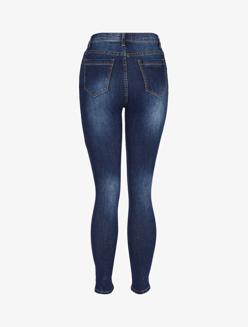 Jean skinny à petites éraflures - bleu denim - Image 2