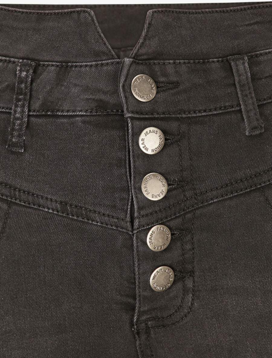 Jean skinny à taille fendue - Gris - Image 3