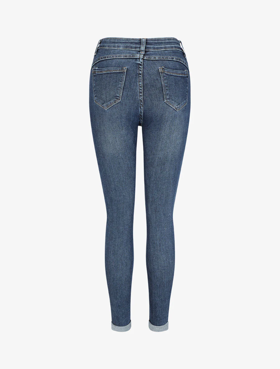 Jean skinny à taille haute - Bleu - Image 2