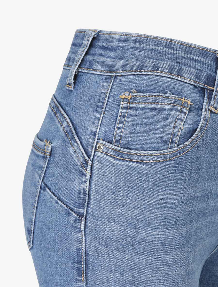 Jean skinny à taille haute - Bleu - Image 3