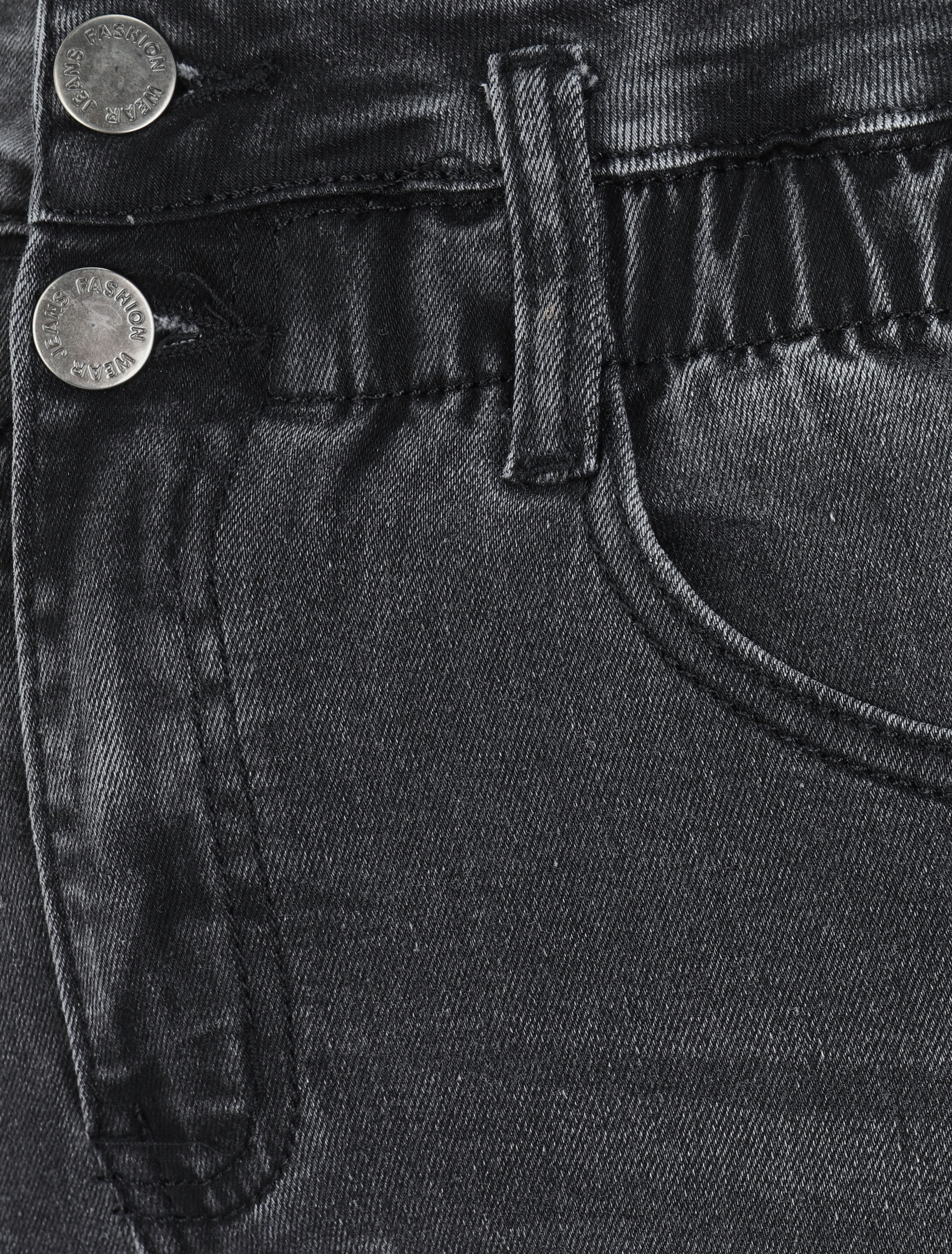 Jean skinny à taille haute élastiquée - Gris foncé - Image 3