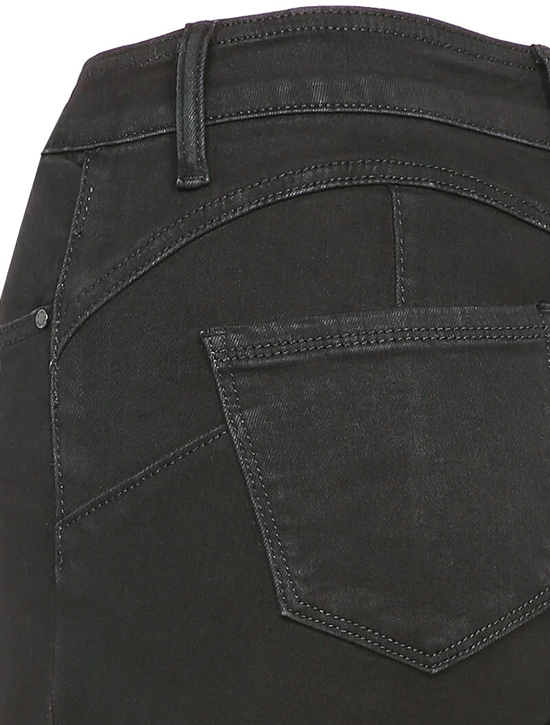 Jean skinny à taille haute et griffures - Noir - Image 3