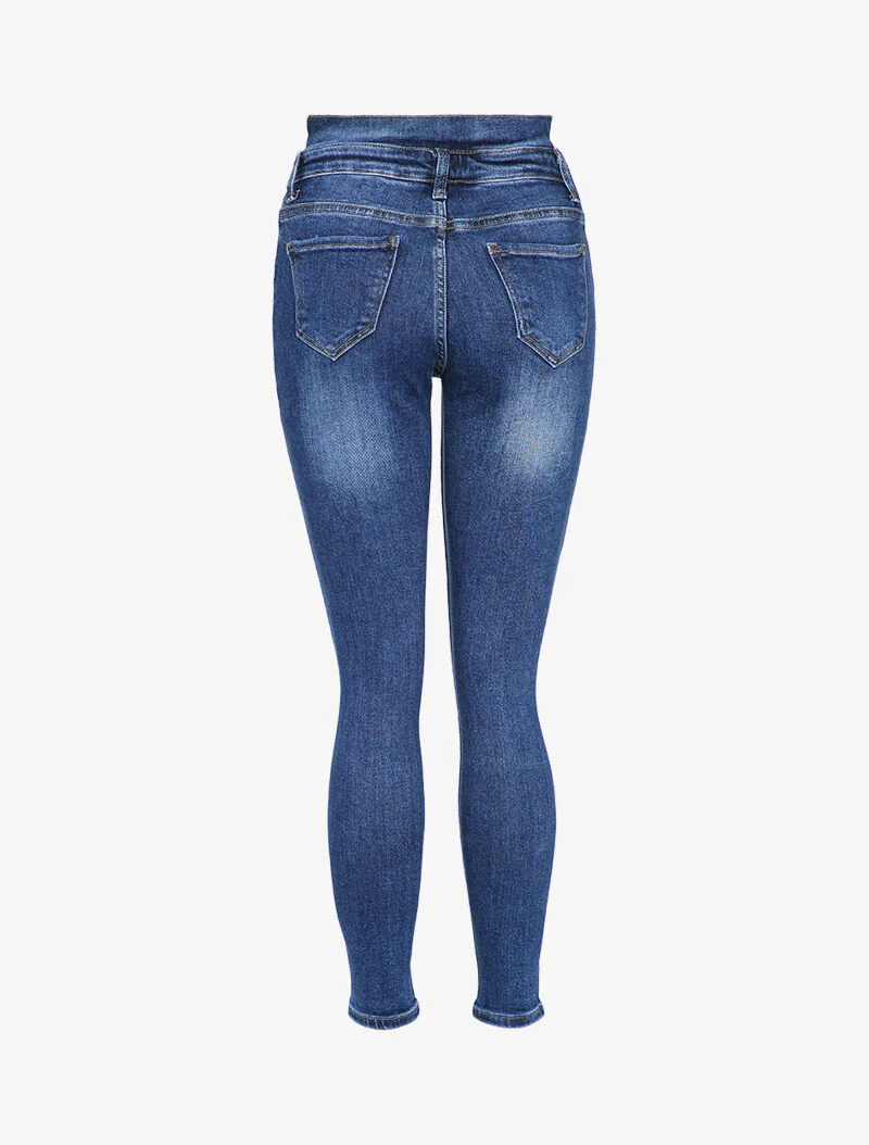 Jean skinny à taille haute stylisée - Bleu denim - Image 2