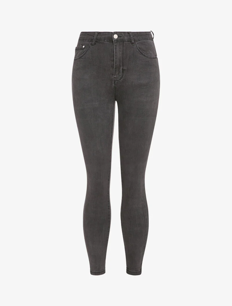 Jean skinny à taille standard - Gris foncé