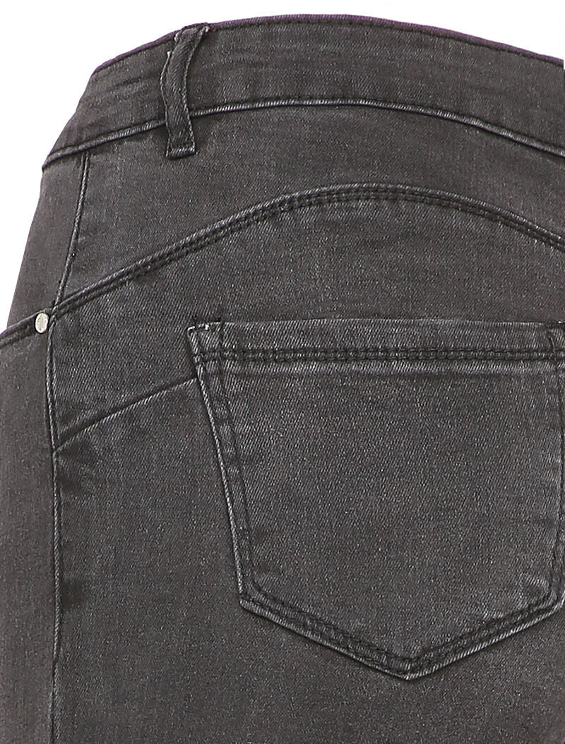 Jean skinny à taille standard - Gris foncé - Image 3