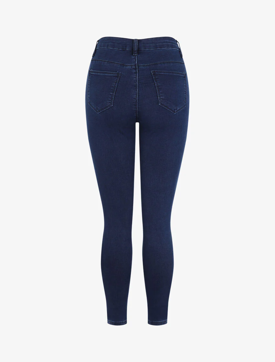 Jean skinny à taille standard - Marine - Image 2