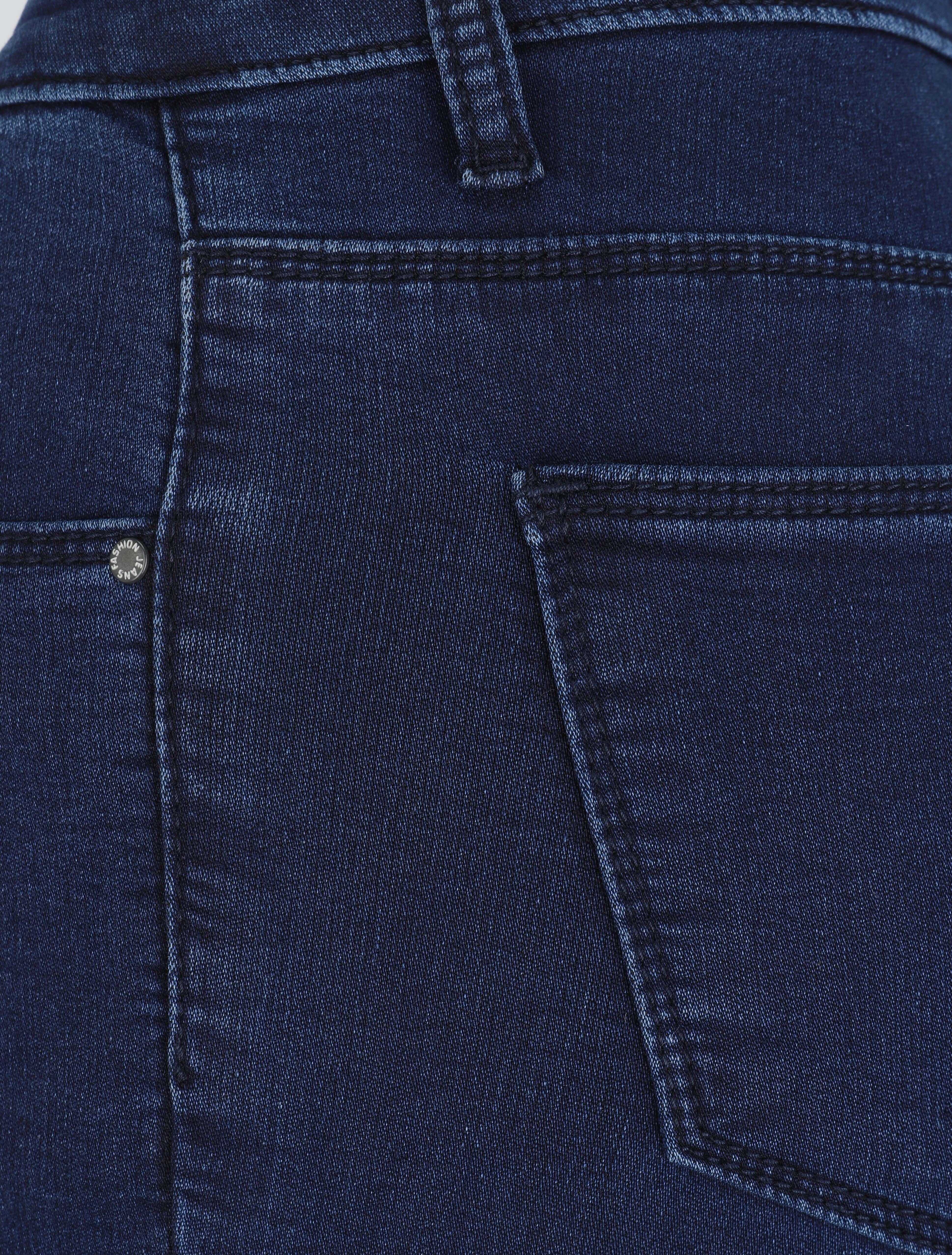 Jean skinny à taille standard - Marine - Image 3