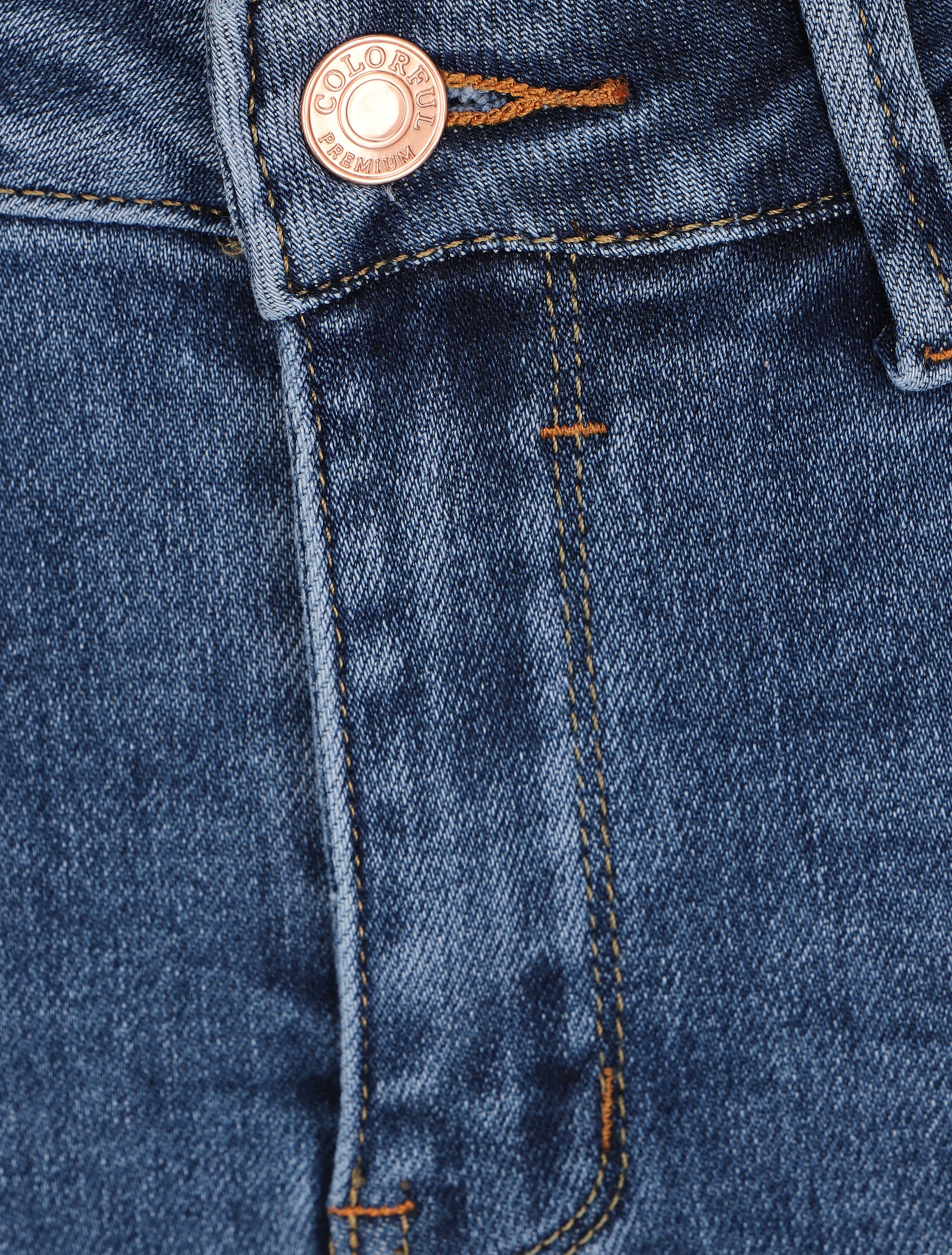 Jean skinny à taille standard - Bleu - Image 3