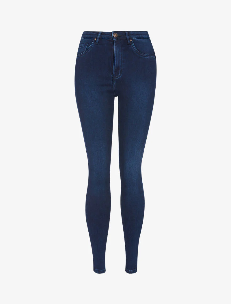 Jean skinny à taille très haute - bleu denim