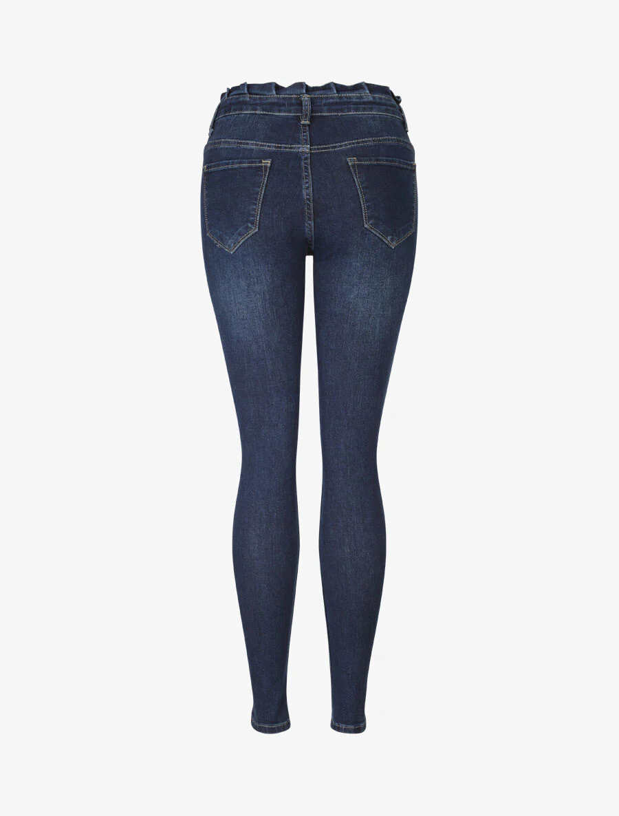 Jean skinny à taille volantée - Bleu denim - Image 2