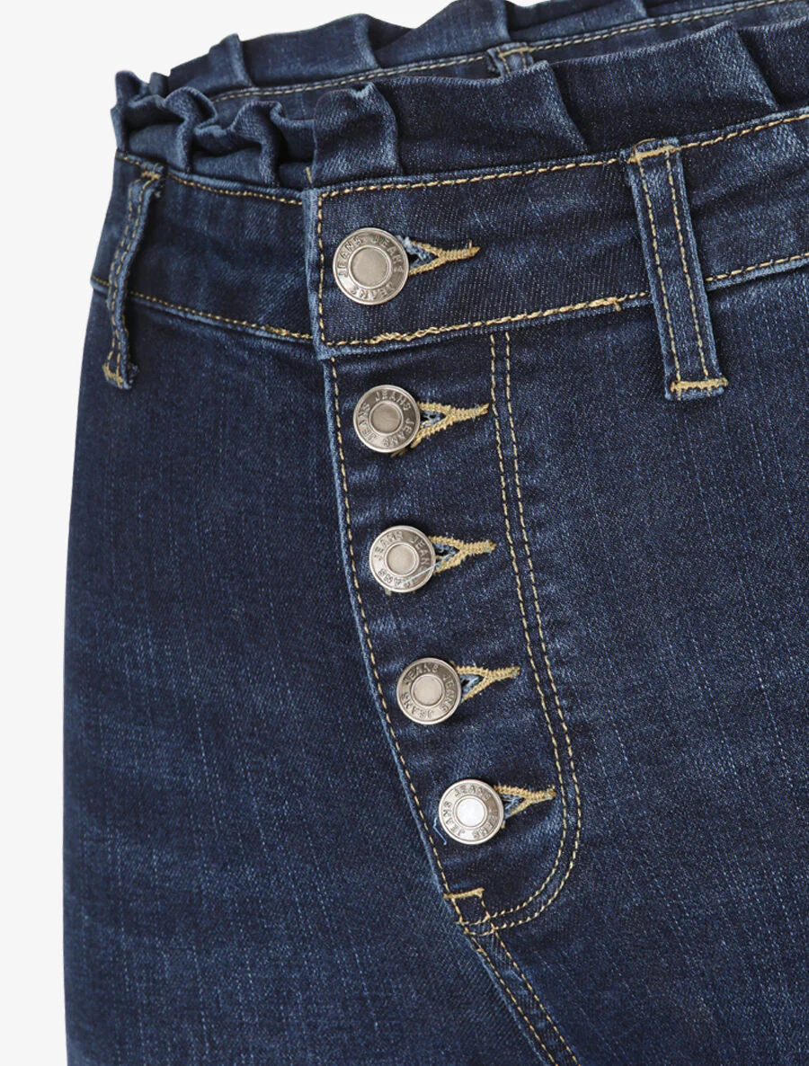 Jean skinny à taille volantée - Bleu denim - Image 3