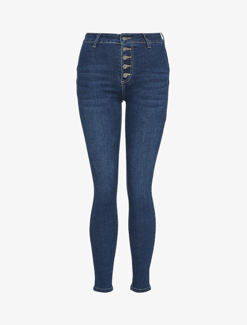 Jean skinny boutonné - Bleu denim