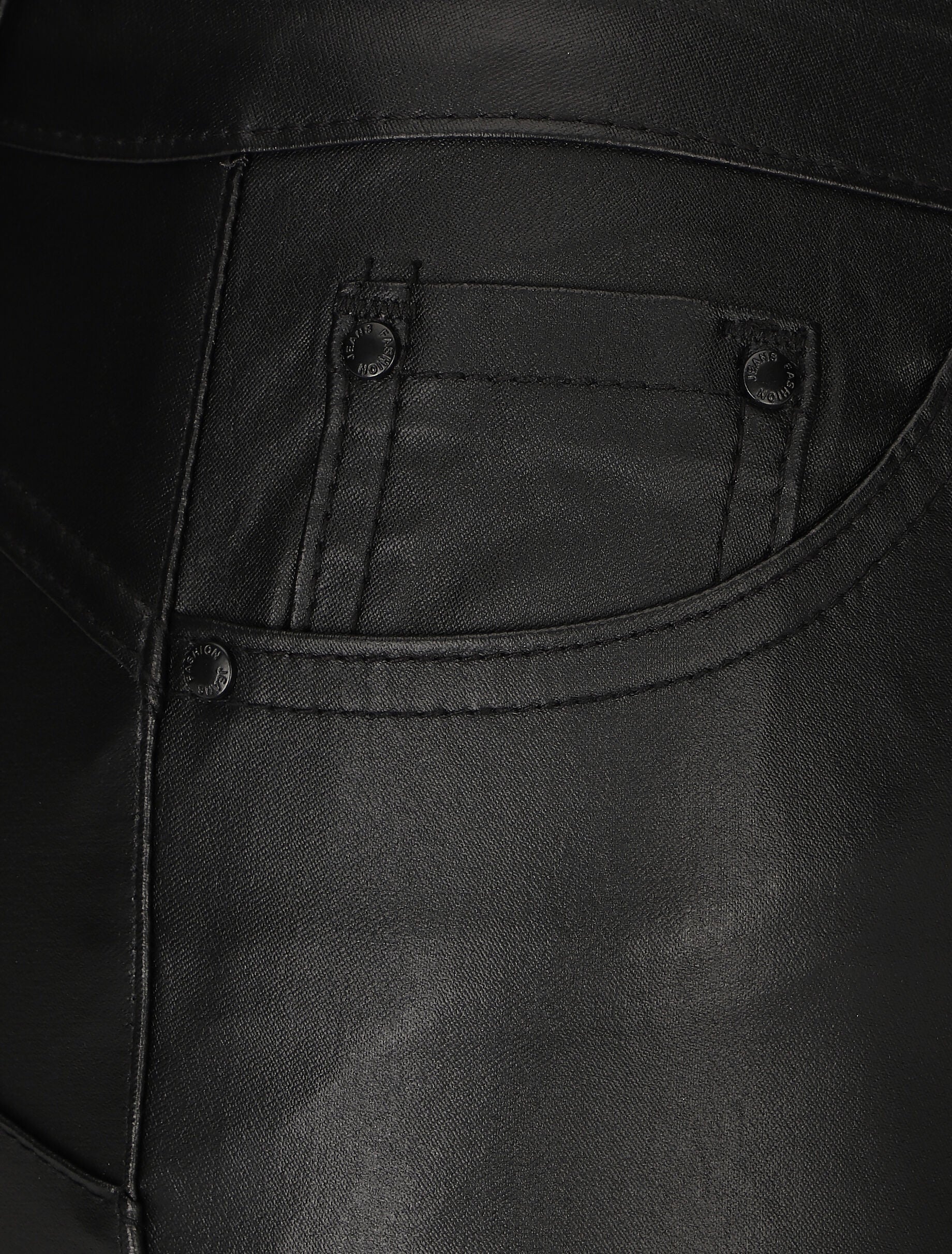 Jean skinny ciré push-up à taille haute - Noir - Image 3