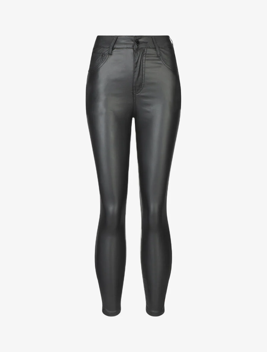 Jean skinny ciré push up - Noir