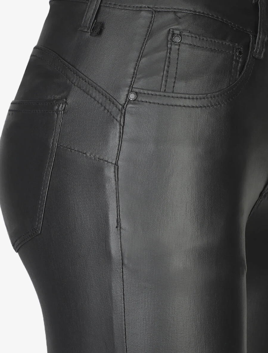 Jean skinny ciré push up - Noir - Image 3
