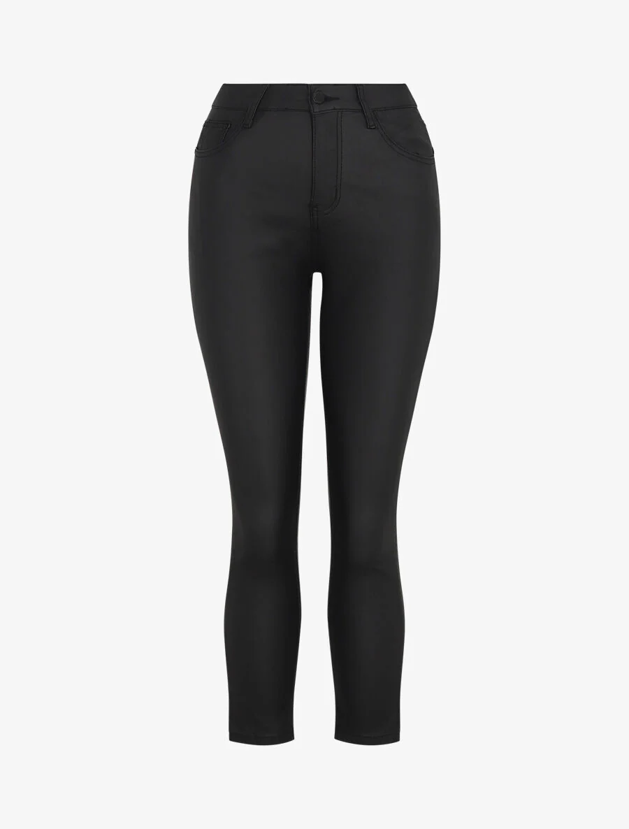 Jean skinny ciré taille haute - Noir