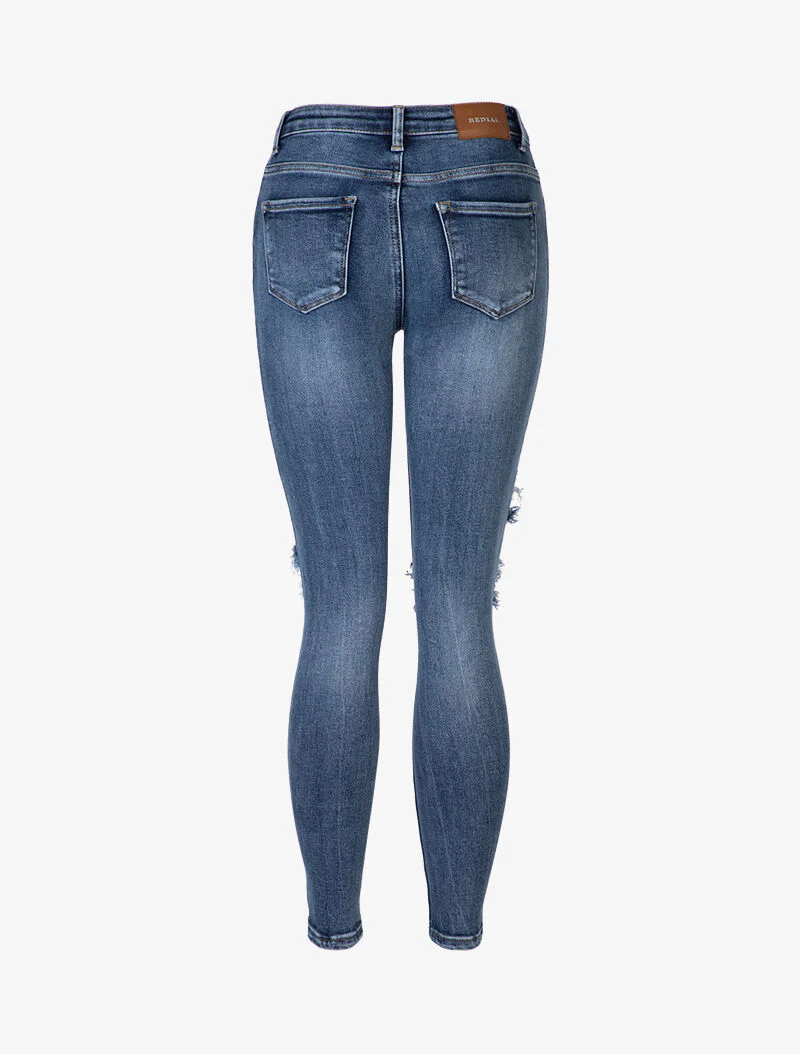 Jean skinny déchiré - bleu denim - Image 4