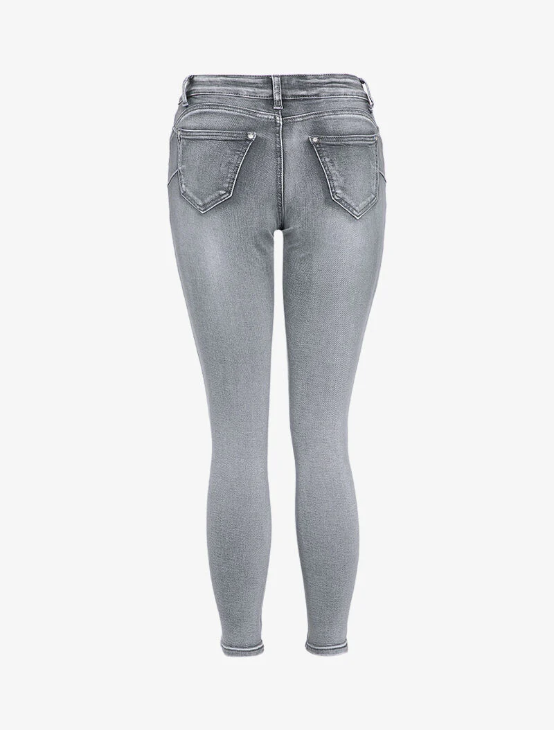 Jean skinny délavé - Gris - Image 2