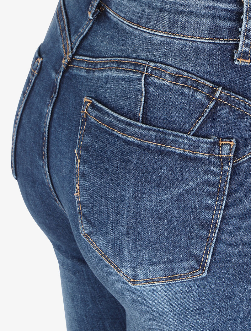 Jean skinny délavé et stretch - Bleu - Image 3