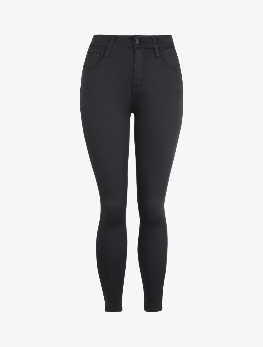 Jean skinny effet satiné - Noir