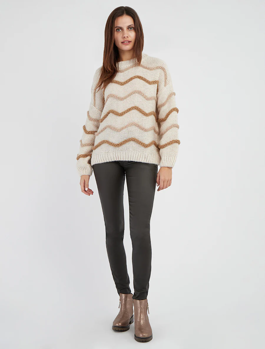 Jean skinny enduit taille standard - Kaki foncé - Image 4