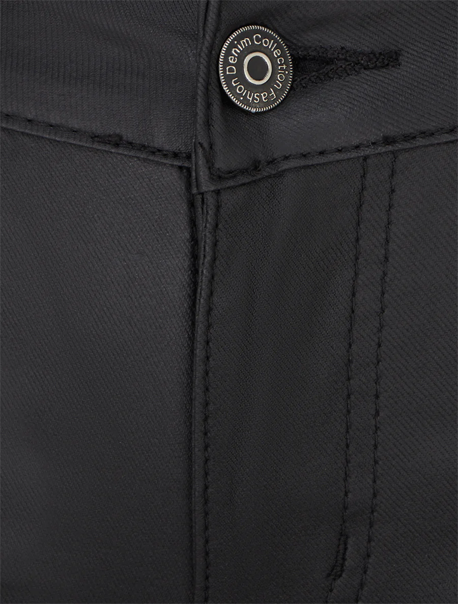 Jean skinny enduit taille standard - Noir - Image 3