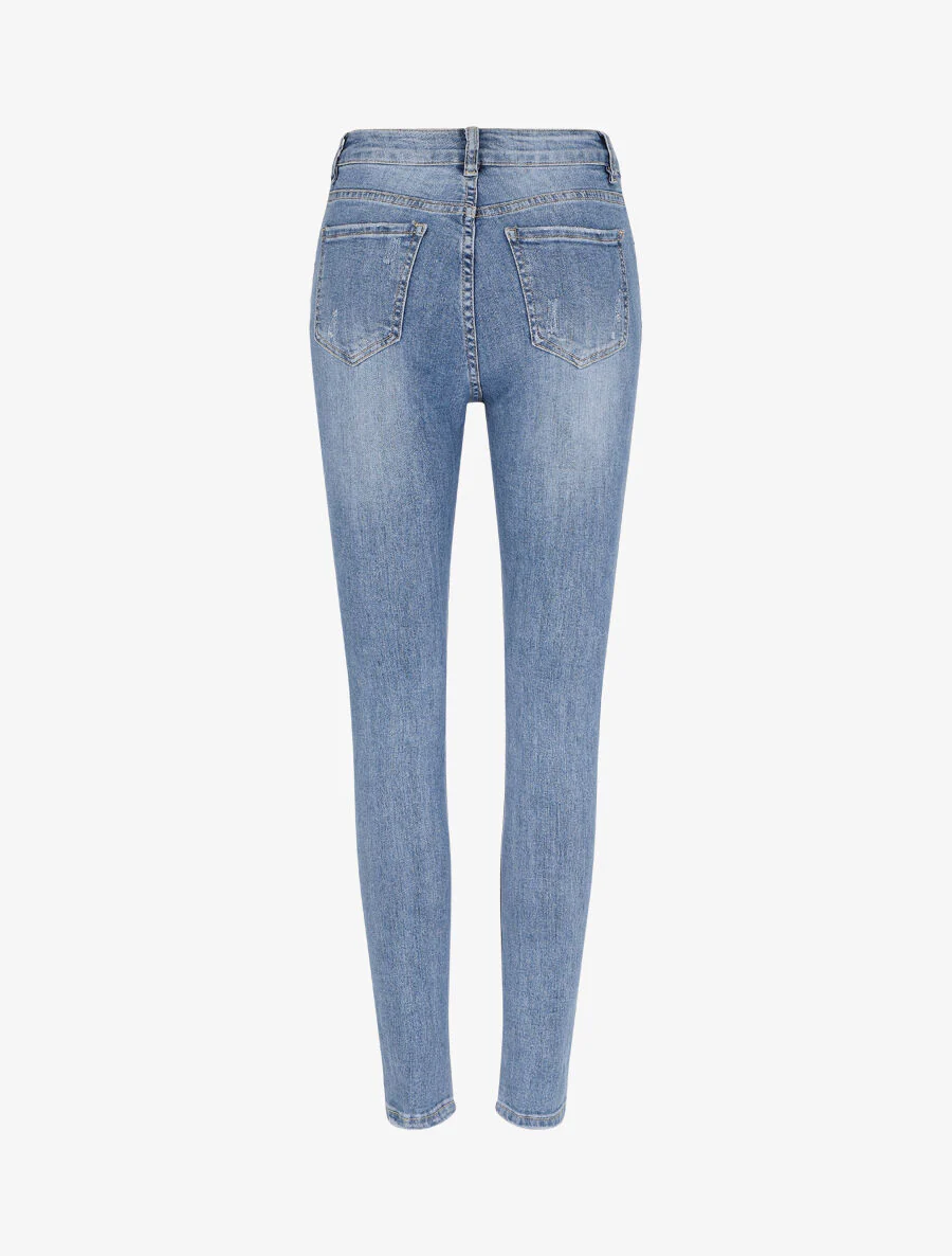 Jean skinny éraflé - Bleu clair - Image 2