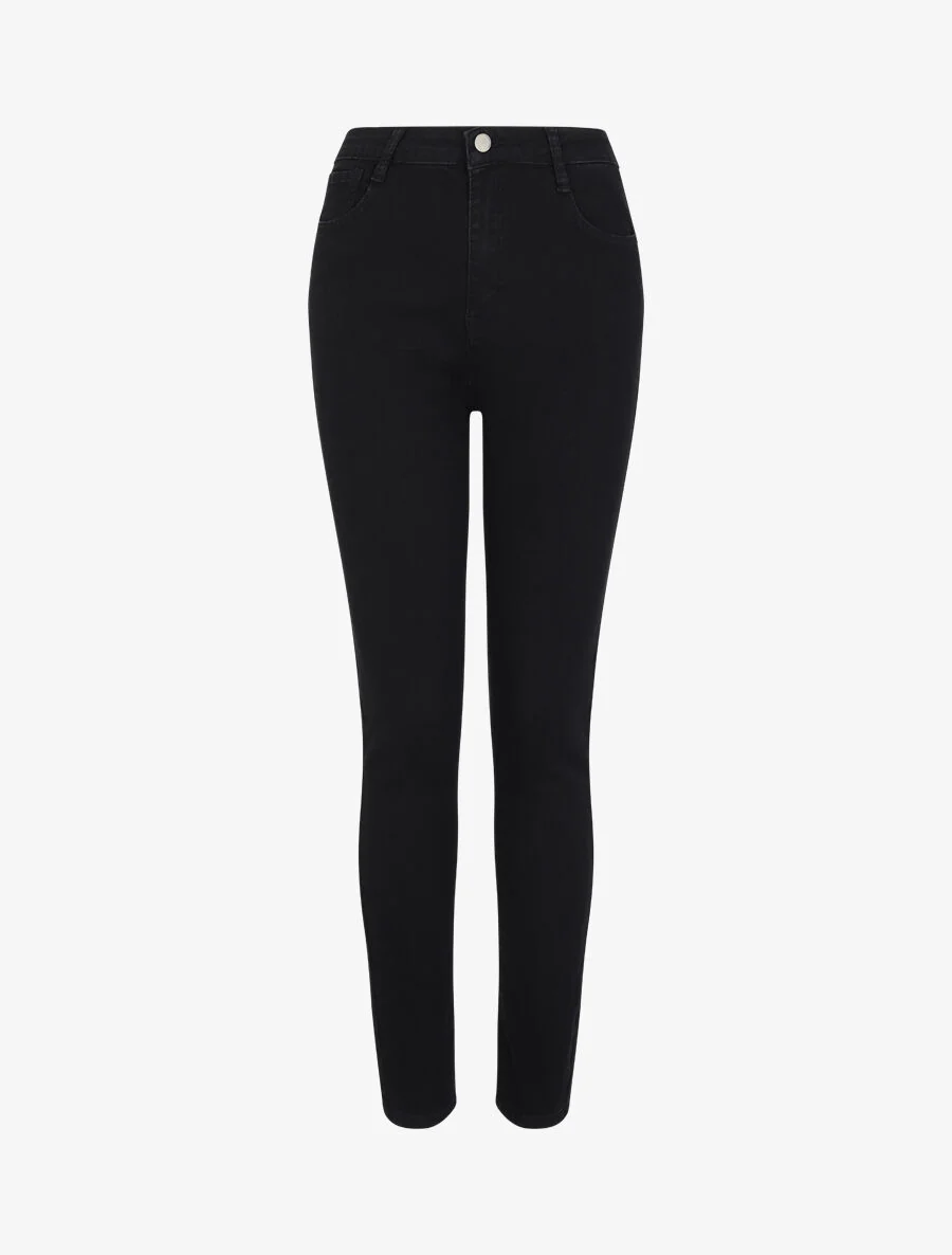 Jean skinny grande taille à taille haute - Noir