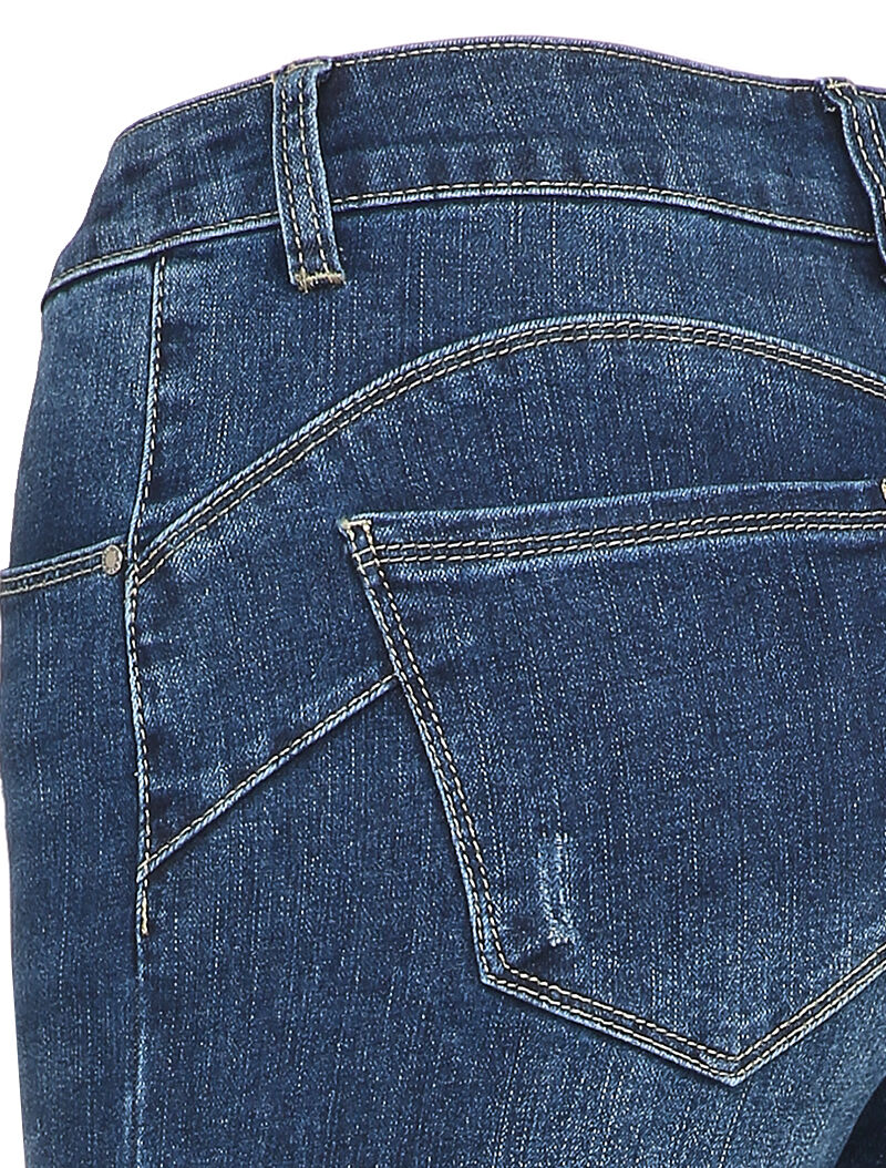 Jean skinny griffé - Bleu denim - Image 3