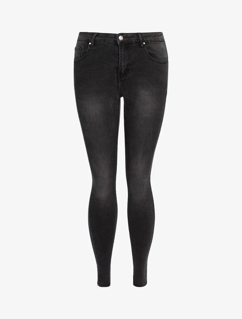 Jean skinny légèrement blanchi - noir - Image 2