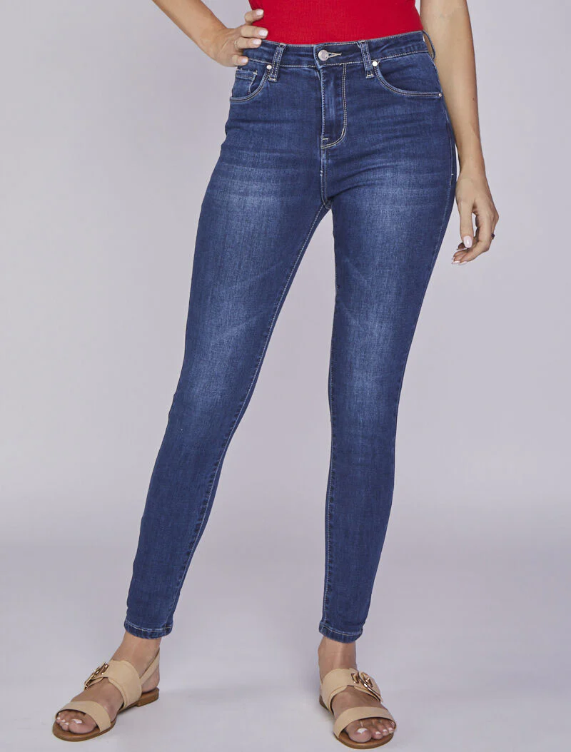 Jean skinny légèrement délavé - Bleu denim