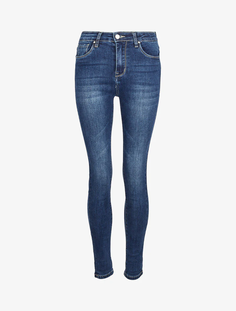 Jean skinny légèrement délavé - Bleu denim - Image 3