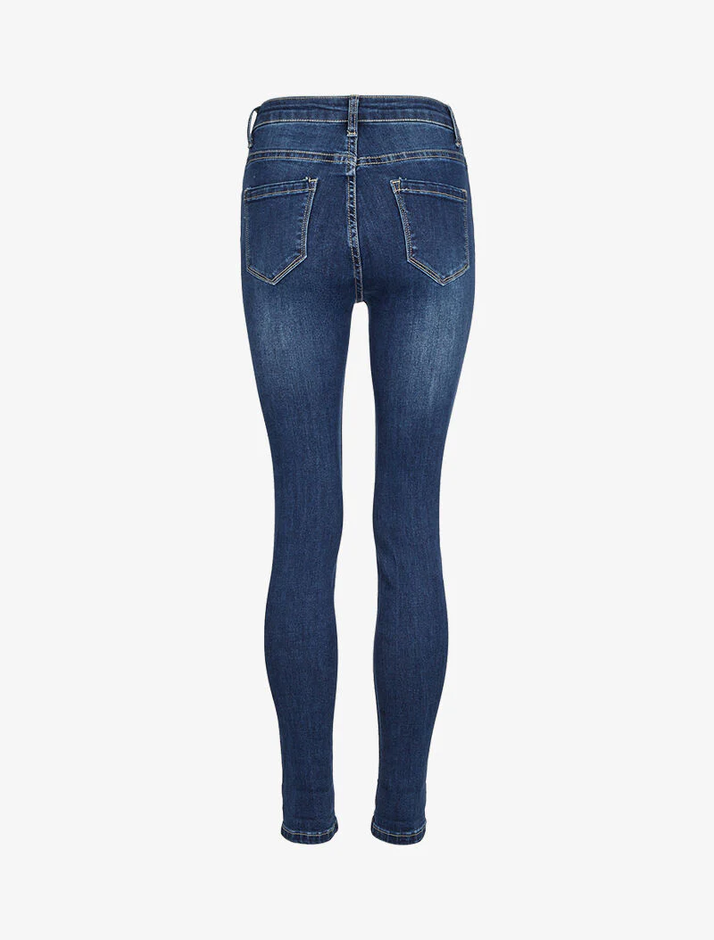 Jean skinny légèrement délavé - Bleu denim - Image 4