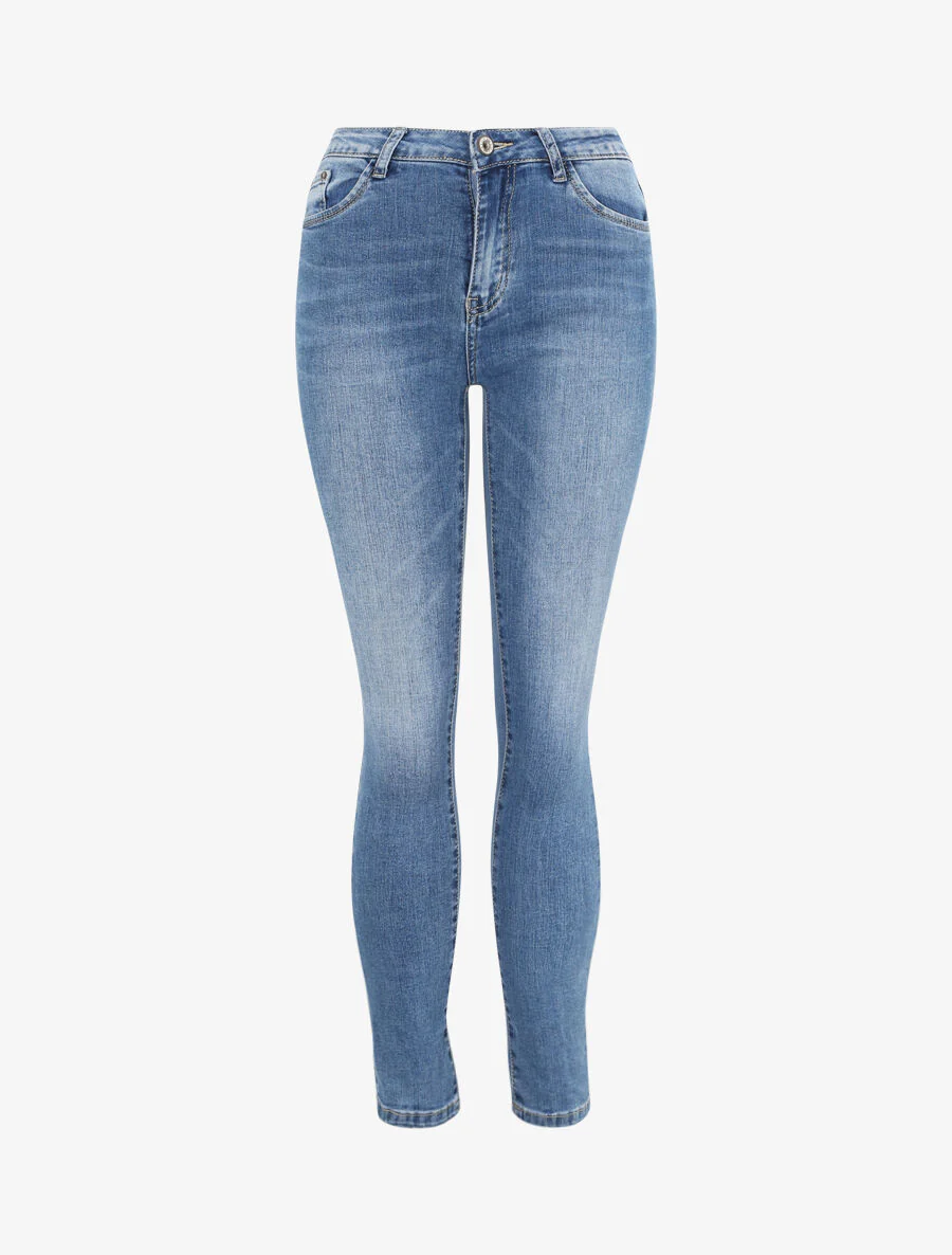 Jean skinny légèrement délavé - Bleu denim