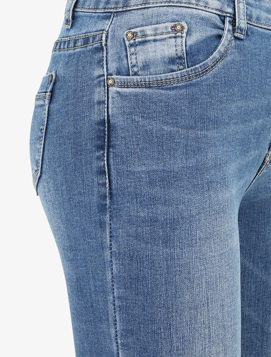 Jean skinny légèrement délavé - Bleu denim - Image 3