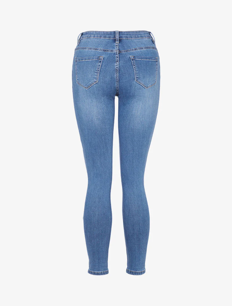 Jean skinny légèrement délavé - bleu denim - Image 4
