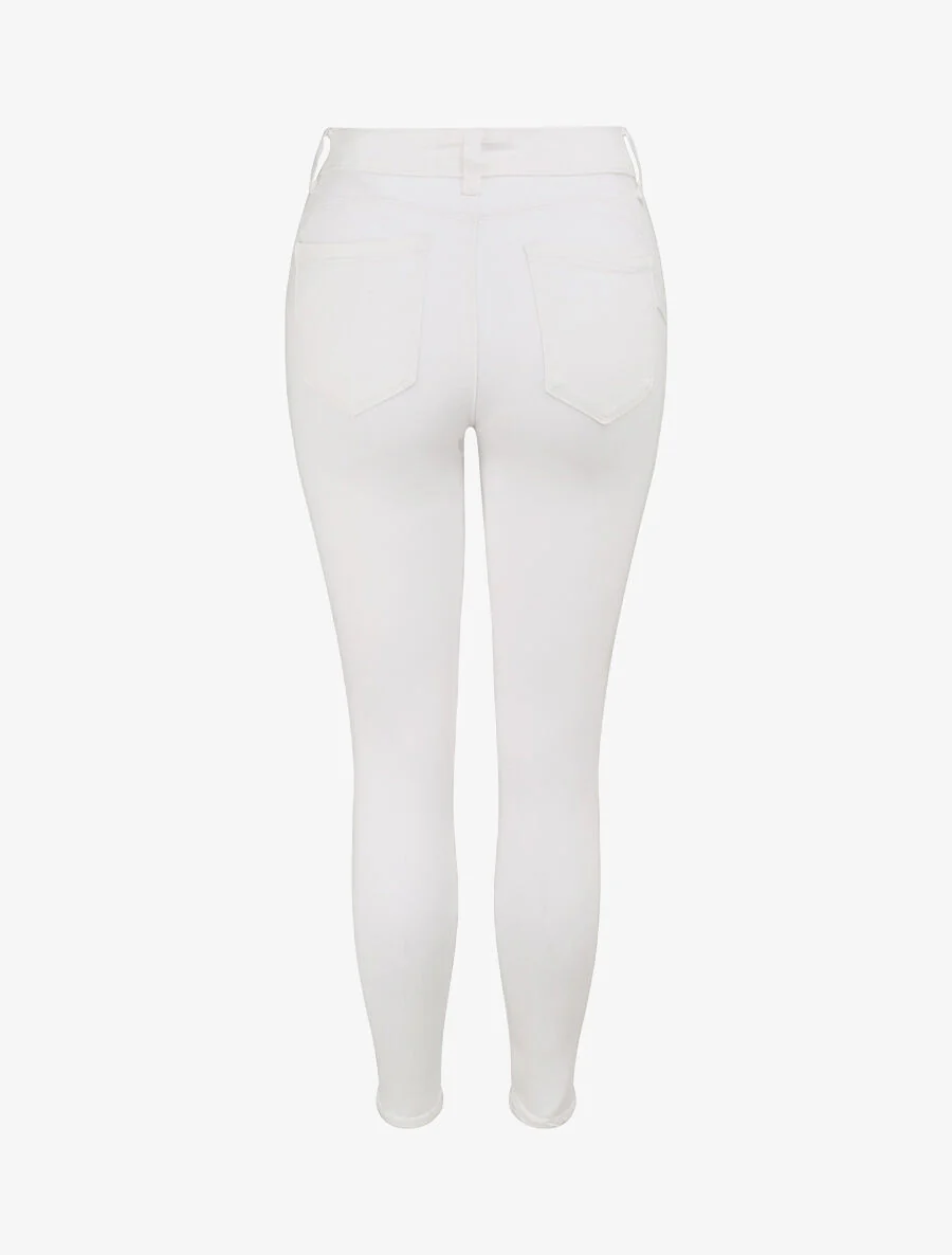 Jean skinny push up à coutures apparentes - Crème - Image 2