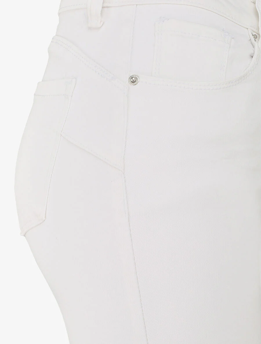 Jean skinny push up à coutures apparentes - Crème - Image 3