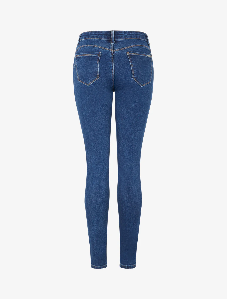 Jean skinny push-up à taille haute - Bleu brut - Image 2