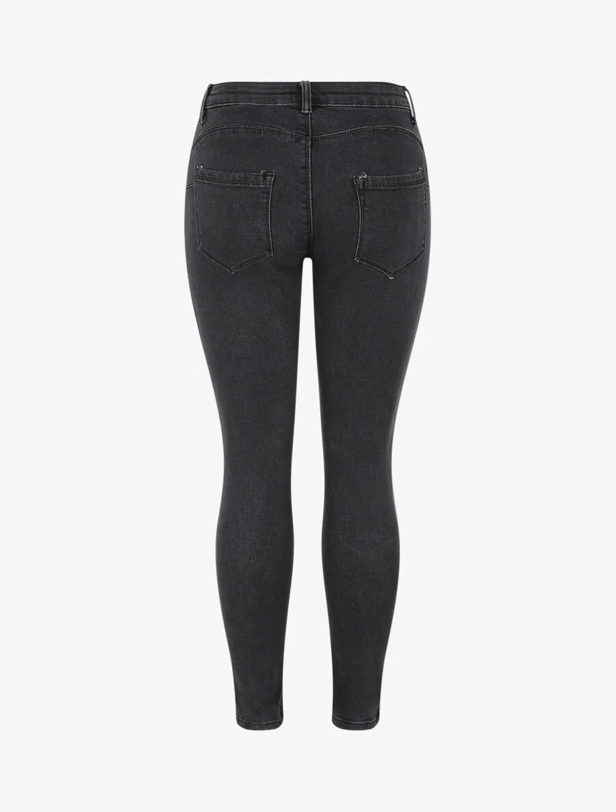 Jean skinny push up à taille haute - Gris foncé - Image 2
