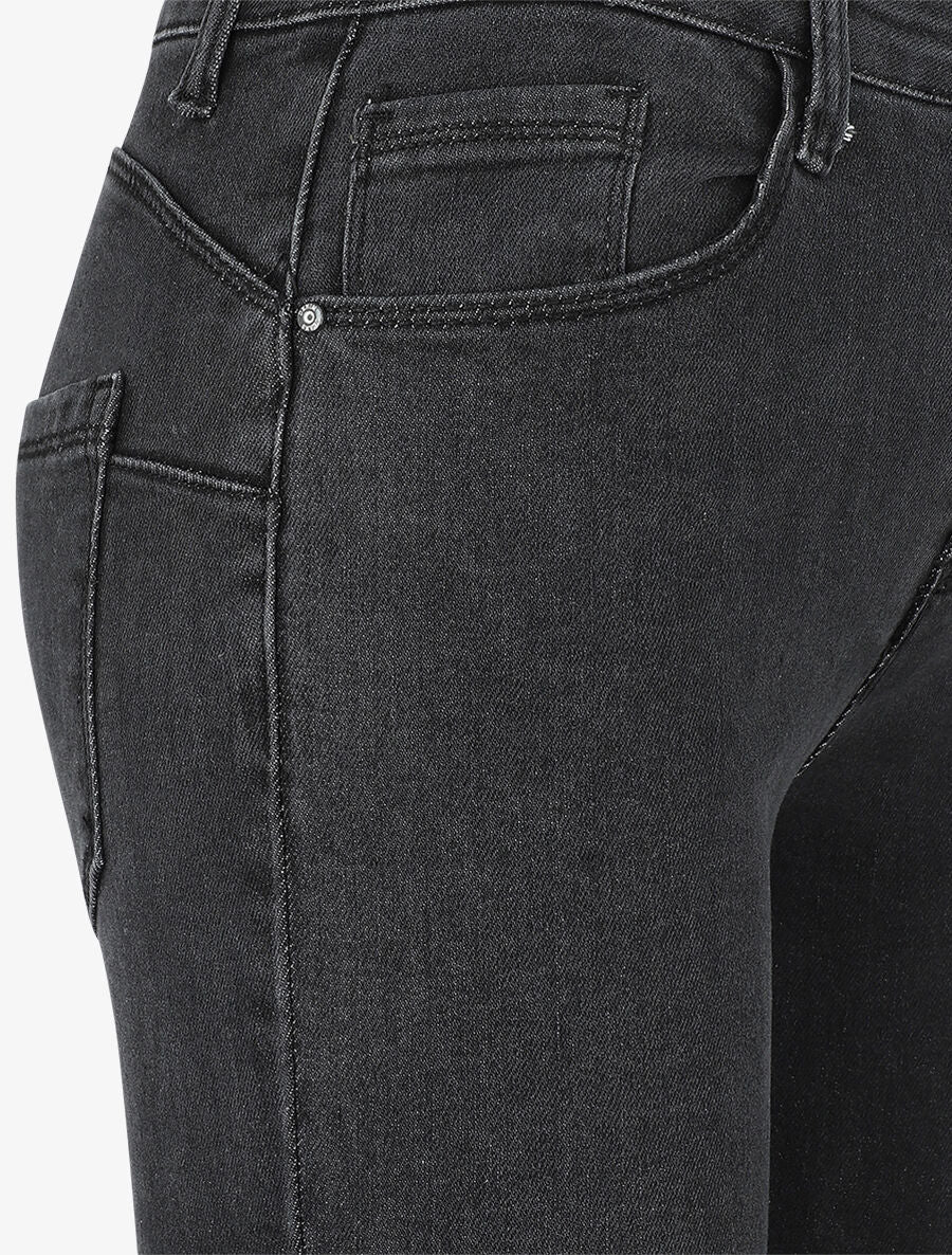 Jean skinny push up à taille haute - Gris foncé - Image 3