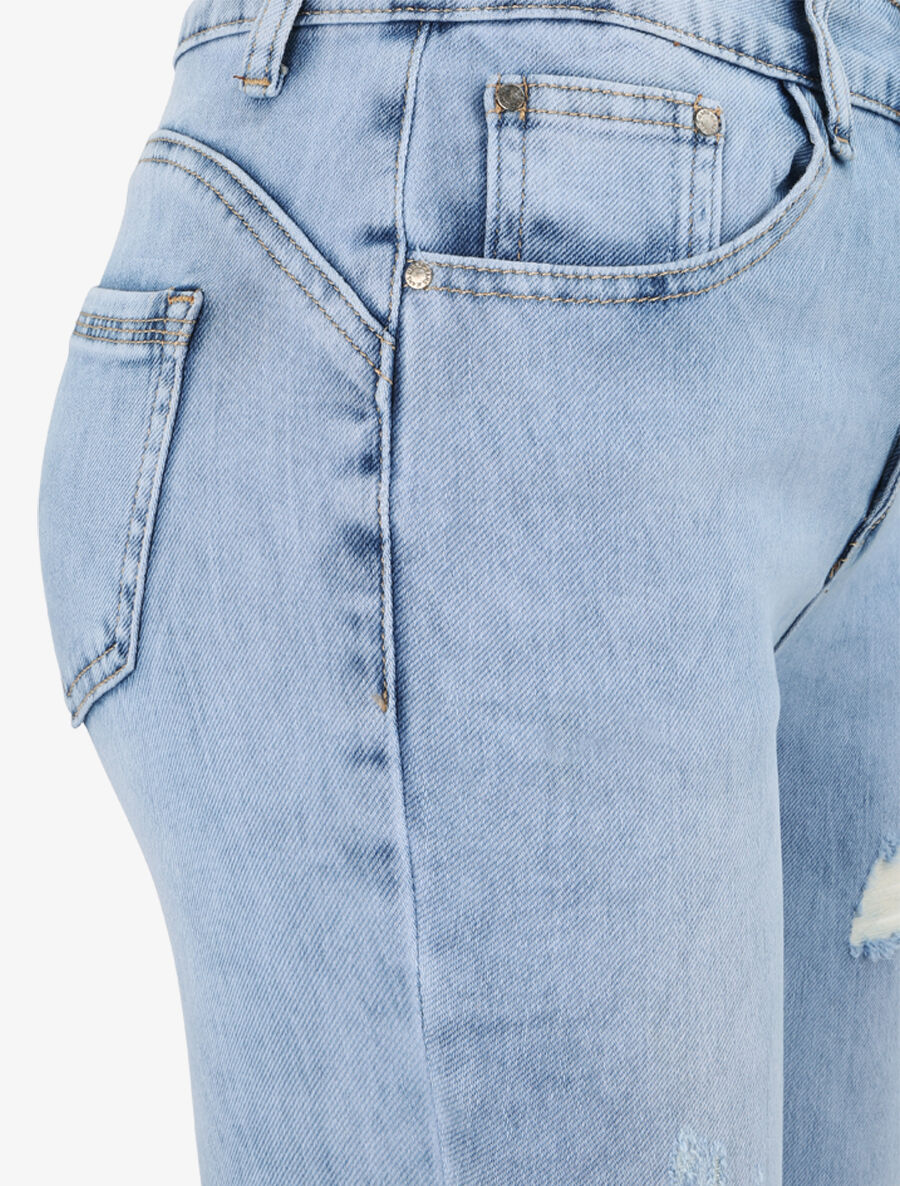 Jean skinny push up déchiré - Bleu clair - Image 5
