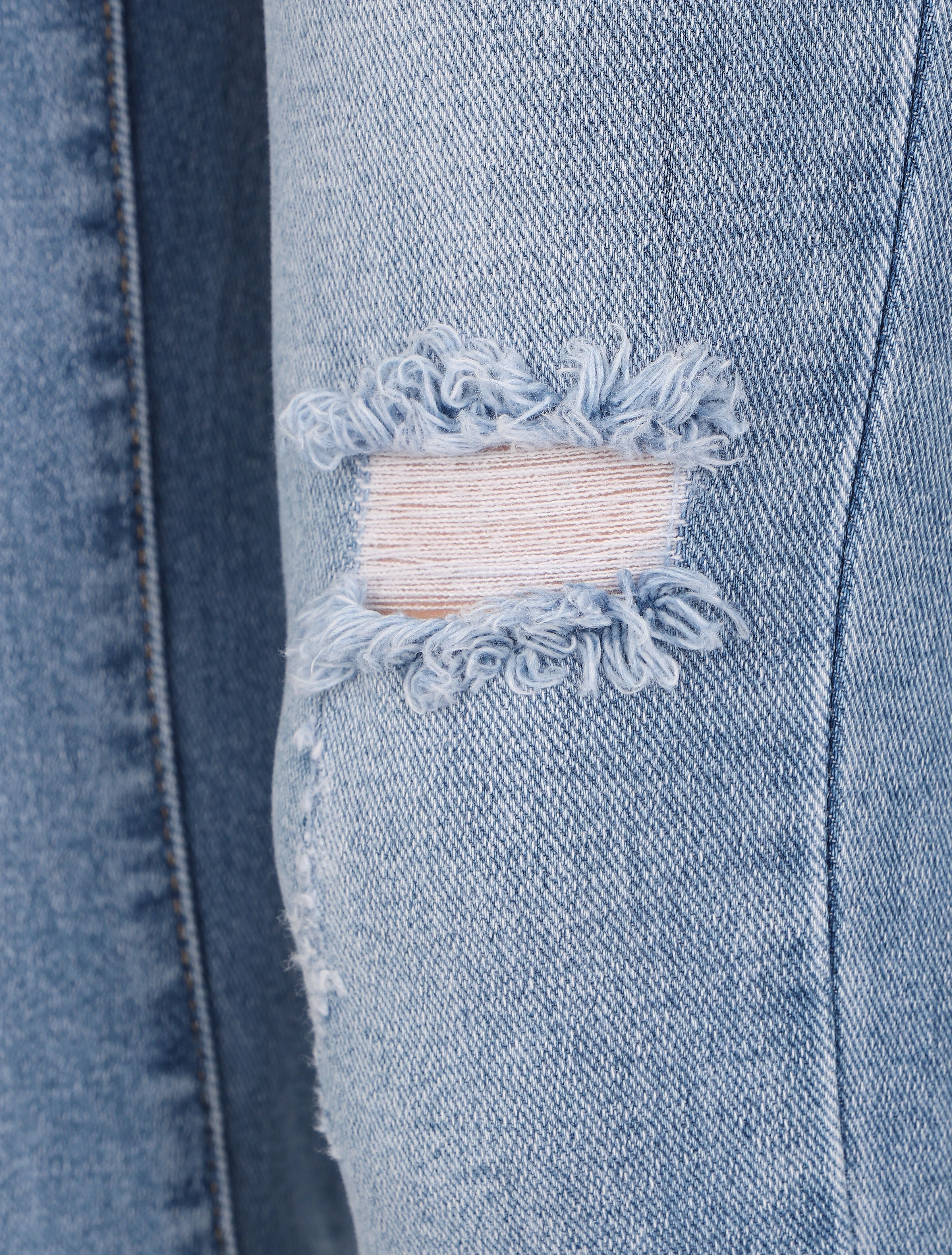 Jean skinny push up déchiré - Bleu clair - Image 3