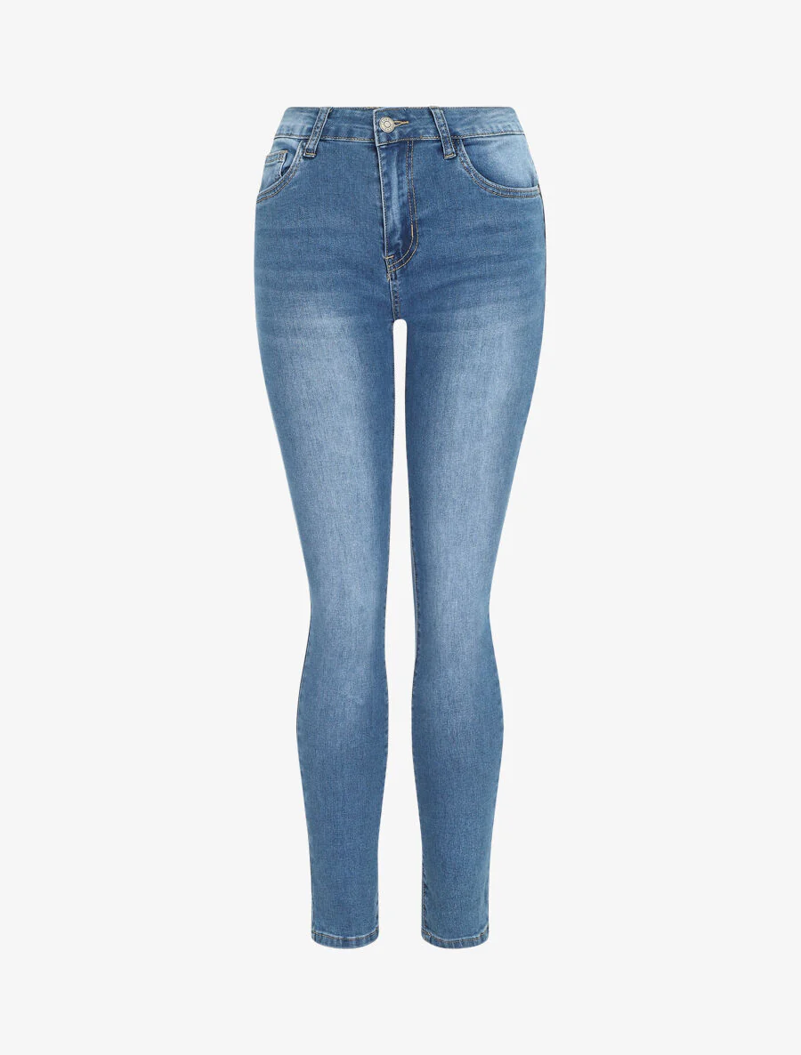 Jean skinny push up taille haute - Bleu clair
