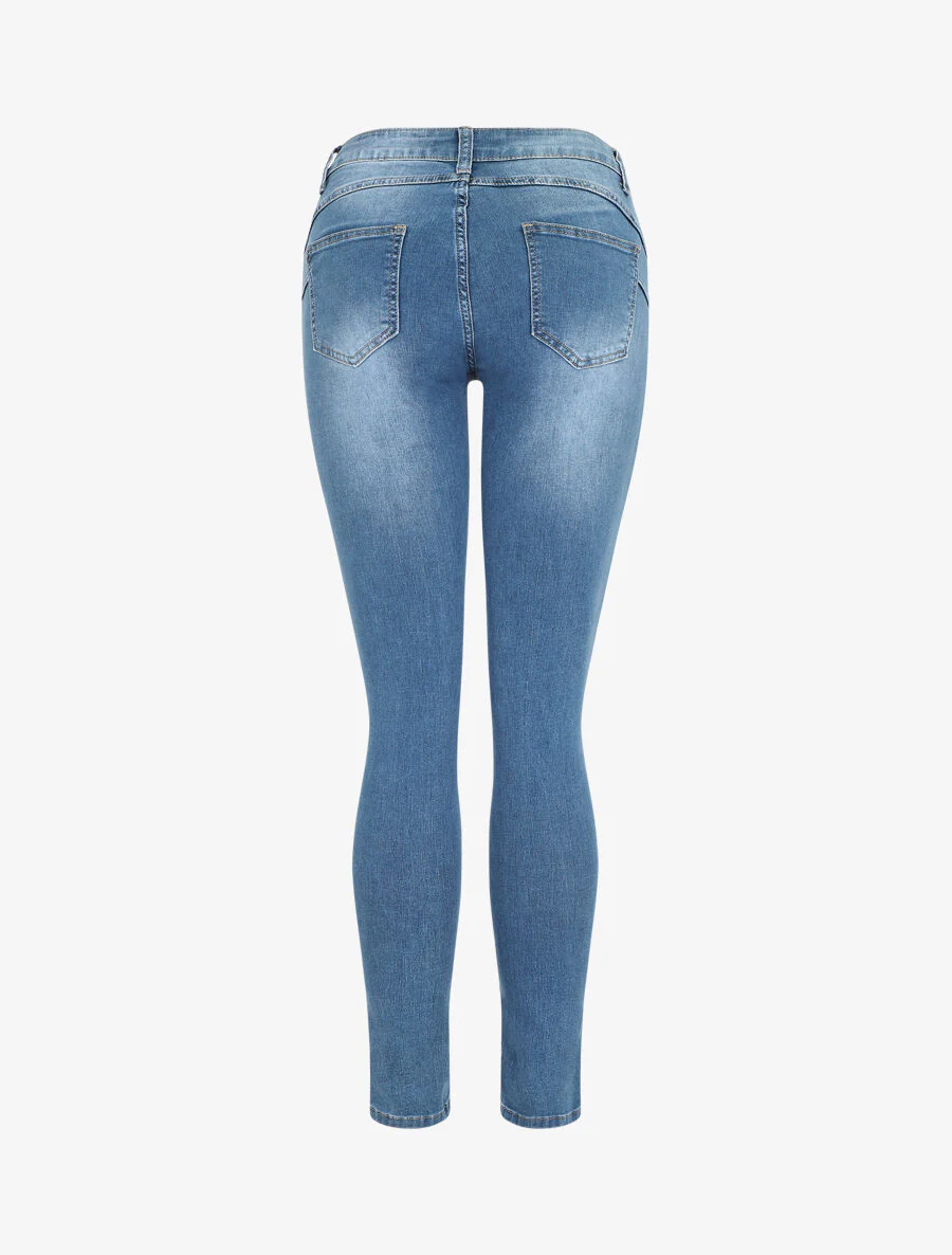 Jean skinny push up taille haute - Bleu clair - Image 2